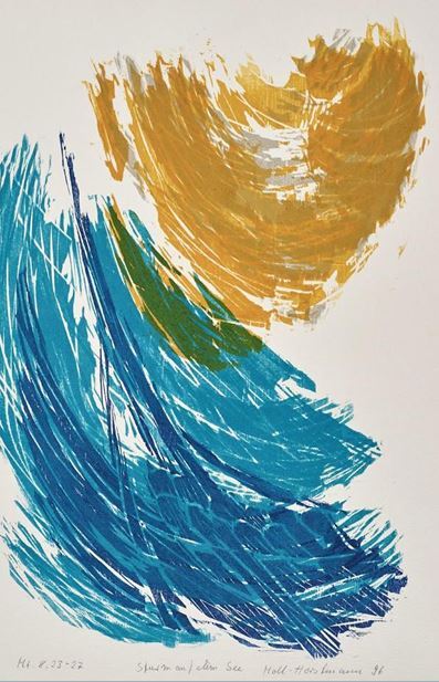 "Sturm auf dem See" (Ausschnitt), Ingrid Moll-Horstmann, 1996_&copy; Ingrid Moll-Horstmann_Jacob Pins Gesellschaft_Kunstverein H&ouml;xter e.V._Kultur Kreis H&ouml;xter